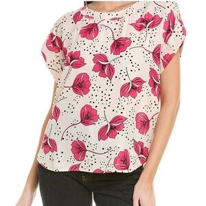 CAbi Boxy Women's Floral Top - Pink XL style 4166